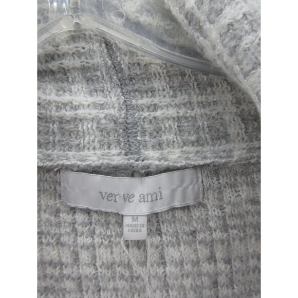 Verve Ami Sweater Medium Open Cardigan Plaid Heather Textured NEW - Picture 8 of 11